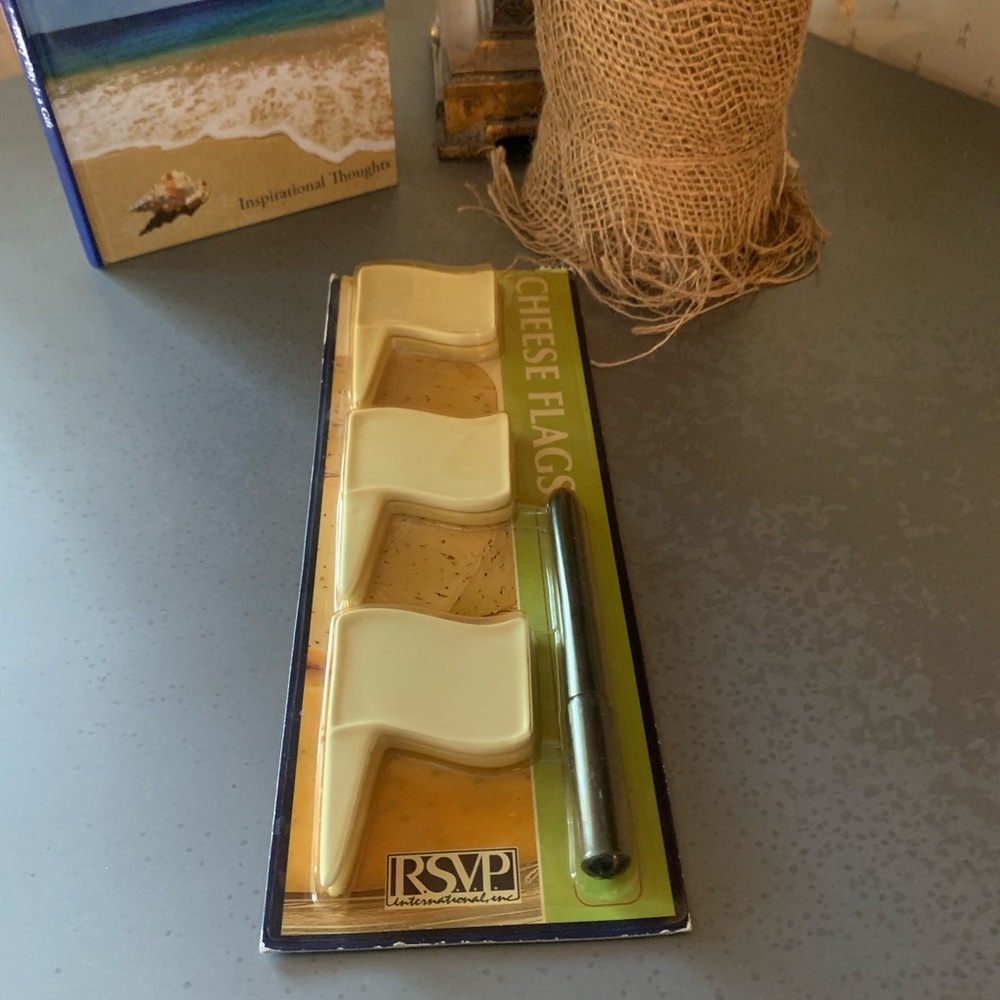 RSVP International, NEW NEVER OPENED, White Porcelain Cheese Flags.